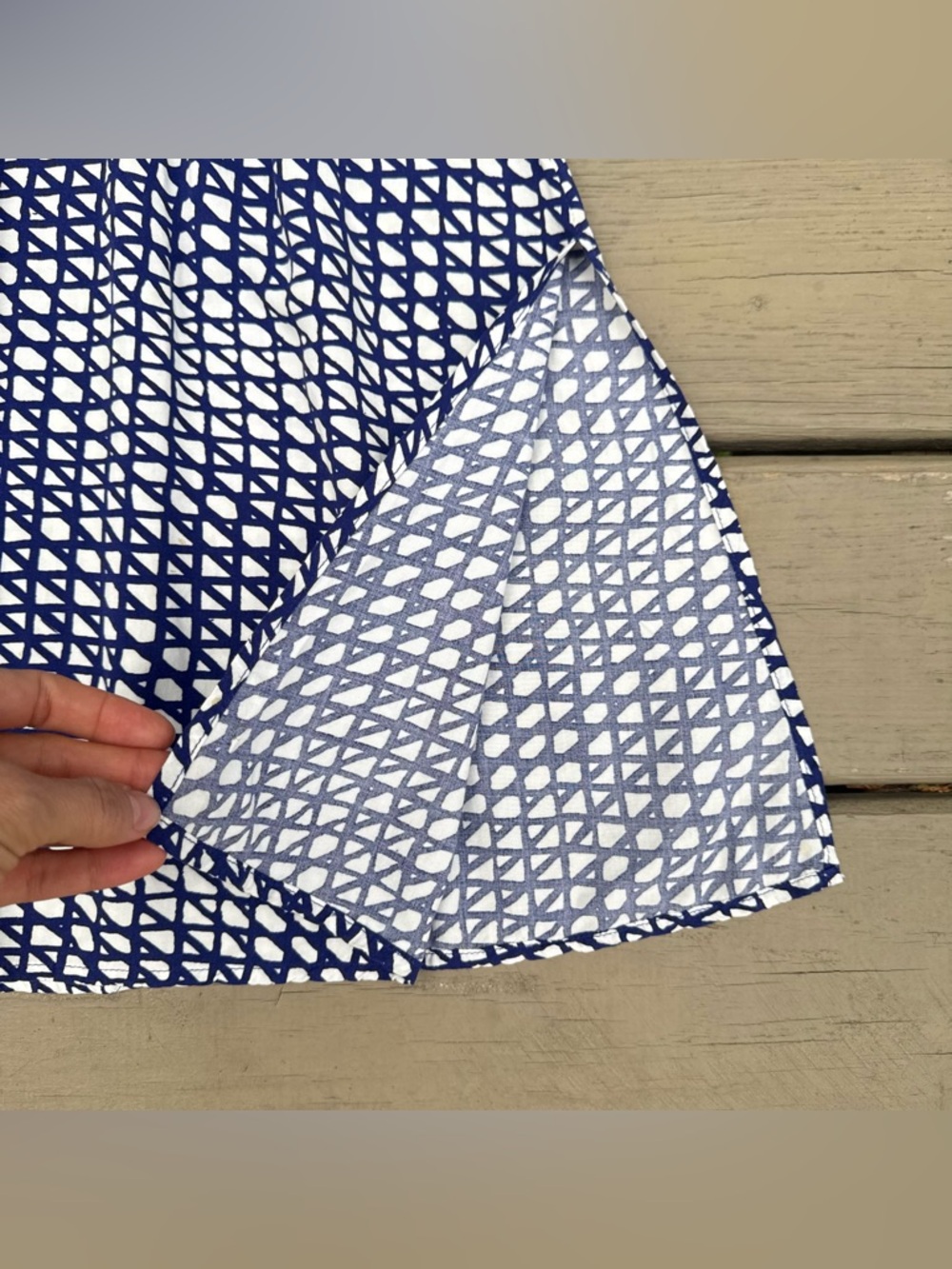 Maeve by Anthropologie Gemma Blue and White Geometric Print Dress size S - Picture 9 of 16